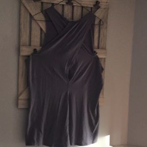 athleta criss cross back tank top woman medium gray